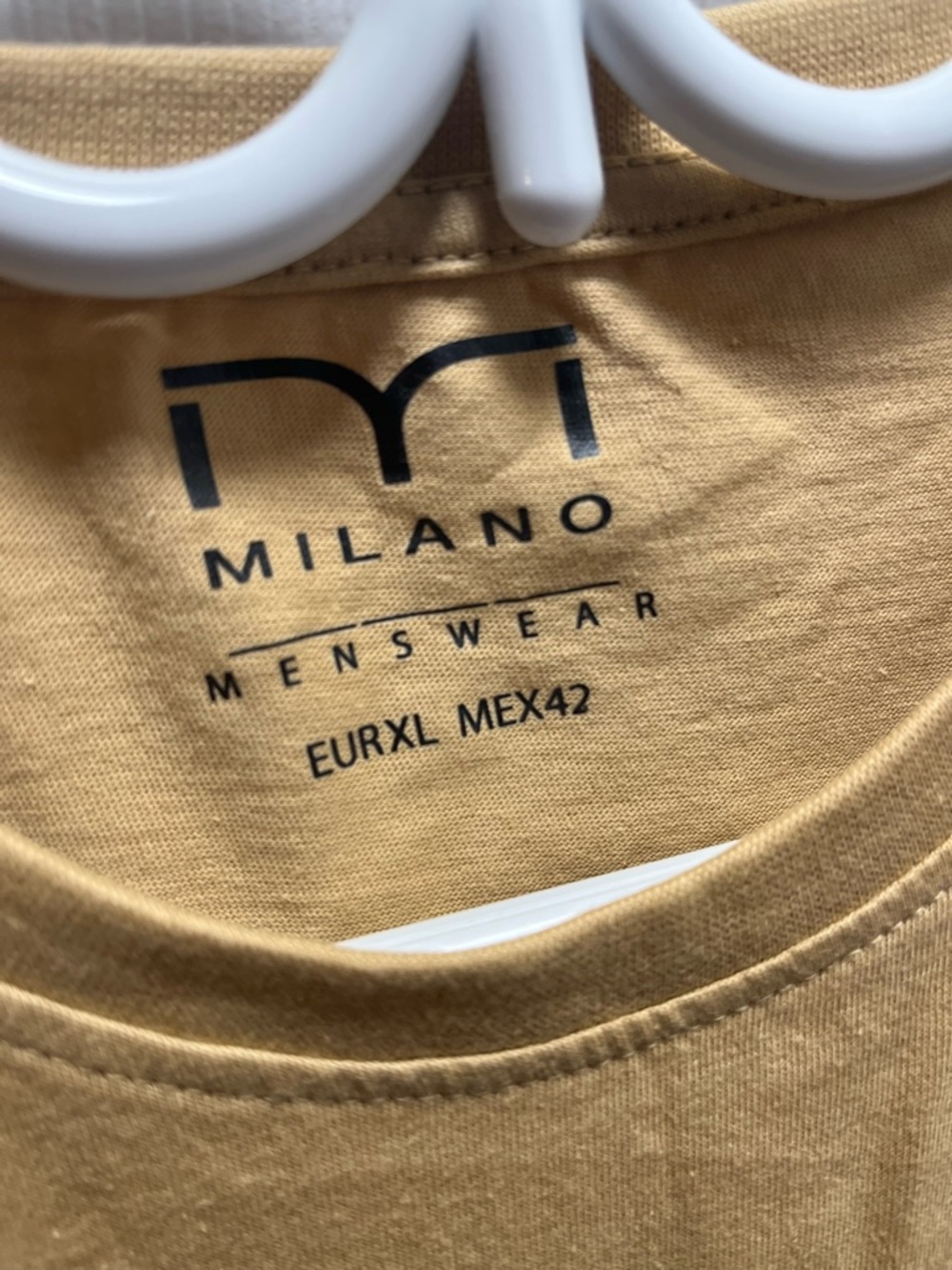 Milano Crewneck Tee - Mustard Yellow with Rust Graphic